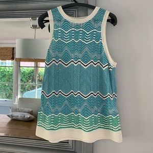Teal print MISSONI top